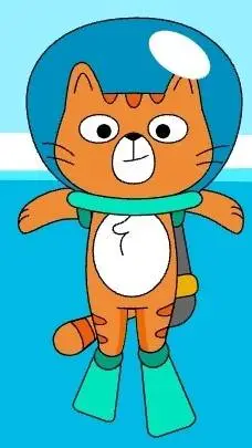 ai character: YouTube swim cat background