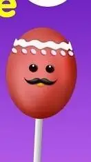 ai character: Red Easter pop background