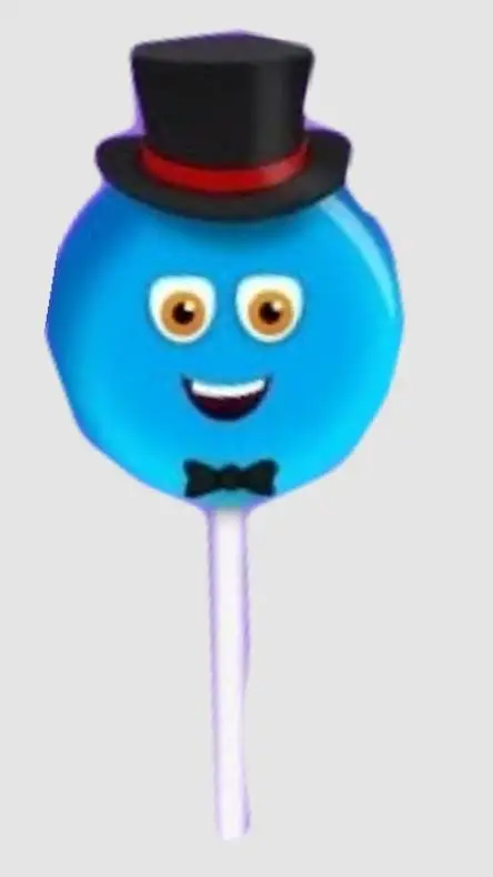 ai character: Blue Lollipop background