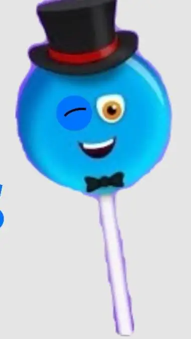 ai character: Blue Lollipop background