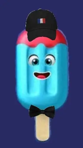 ai character: Blue Ice Cream background