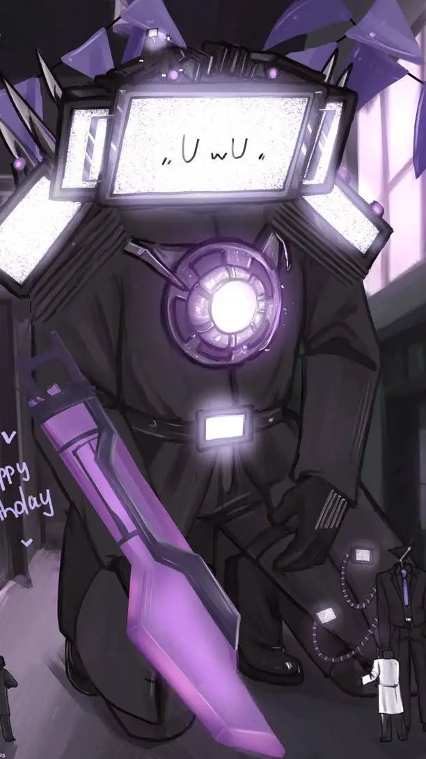 ai character: ТВ.Титан 💜 background