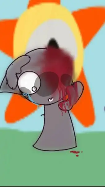 ai character: Sprunkis hate gray background