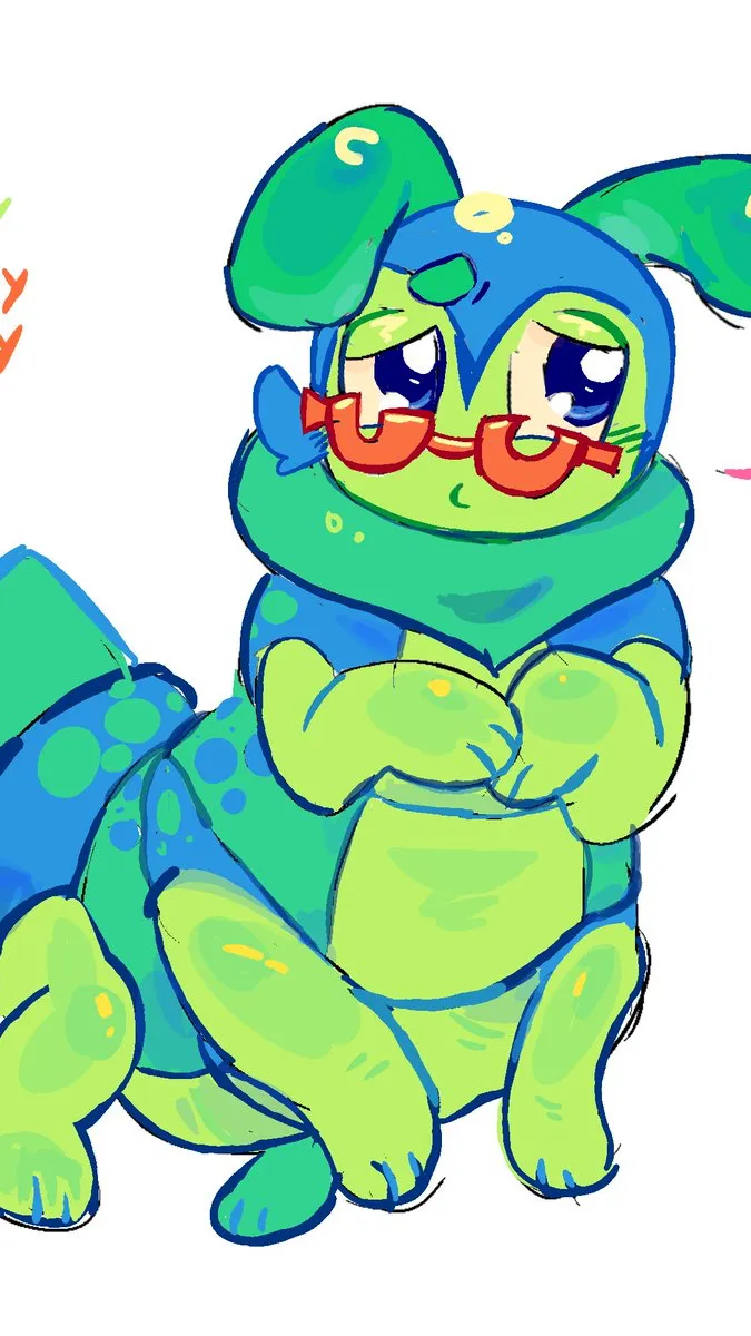 ai character: SQUIRM☺️🐛 background