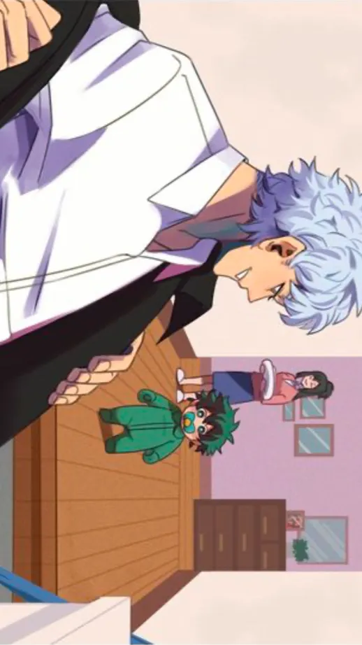 ai character: Deku meets dad background
