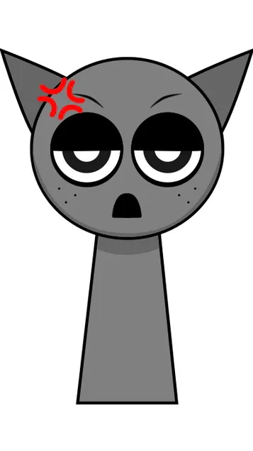 ai character: Angry gray sprunki background