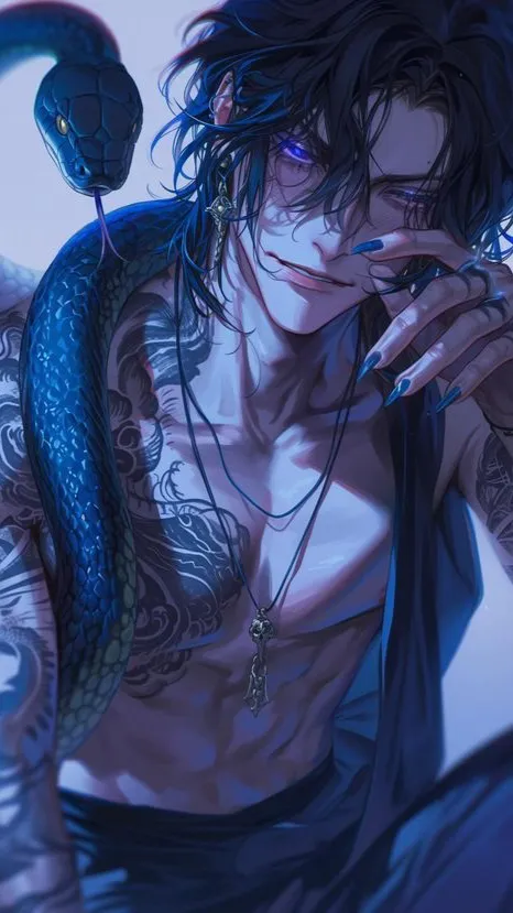 ai character: 🐍💙 Xavier 💙🐍 background