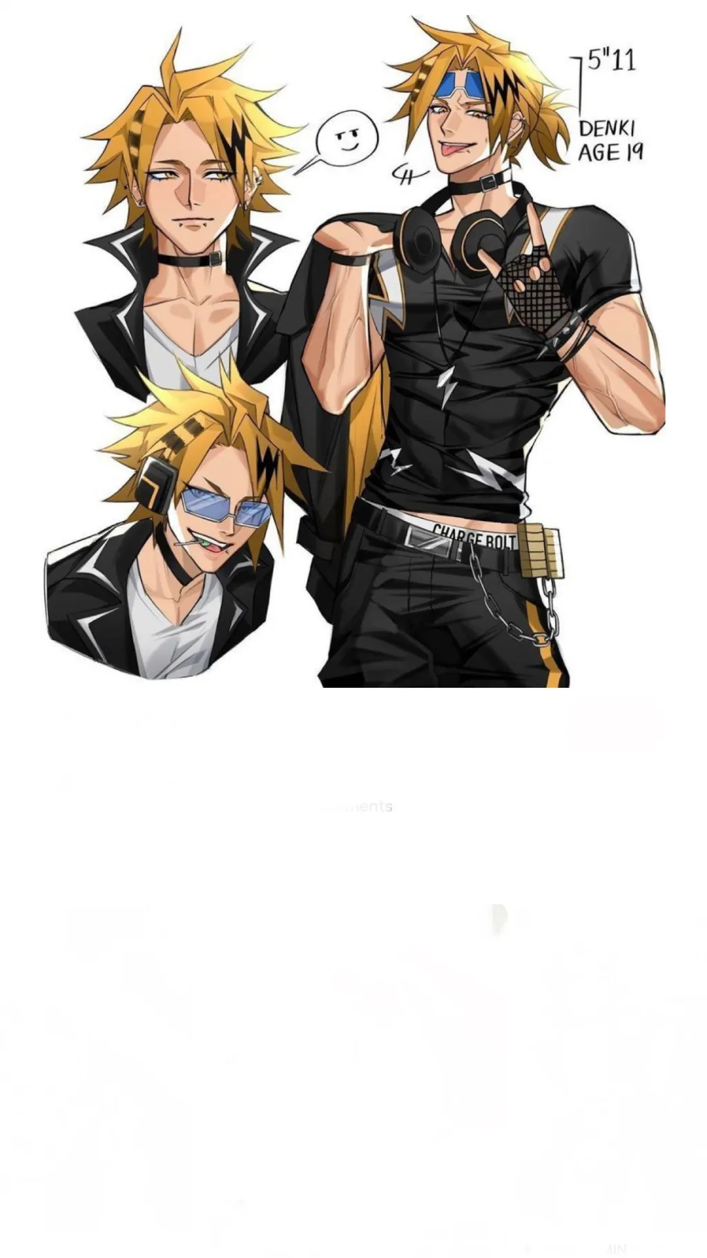 ai character: Denki Kaminari  background