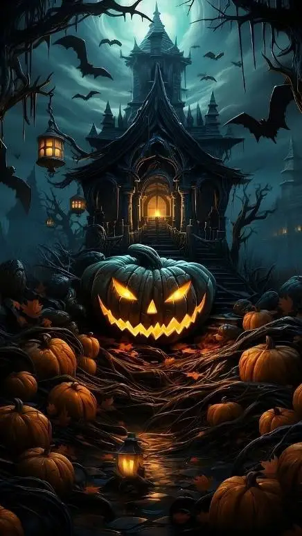 ai character: dw but halloween!? background