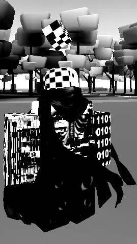 ai character: checkered  background