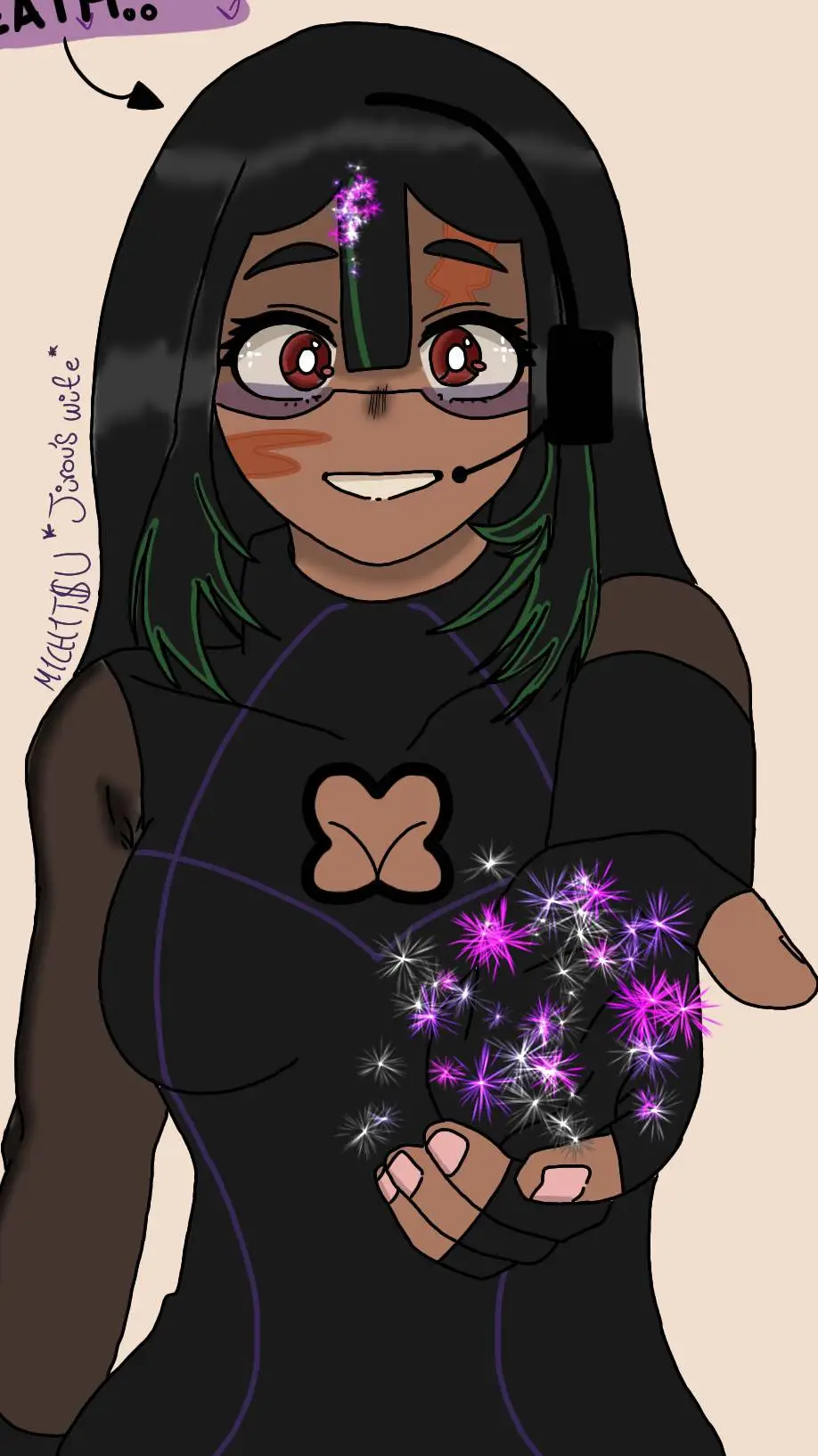 ai character: 🖤💚Michitsu💚🖤 background