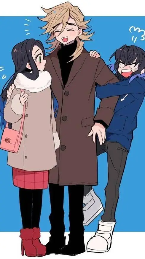 ai character: douma and inosuke  background