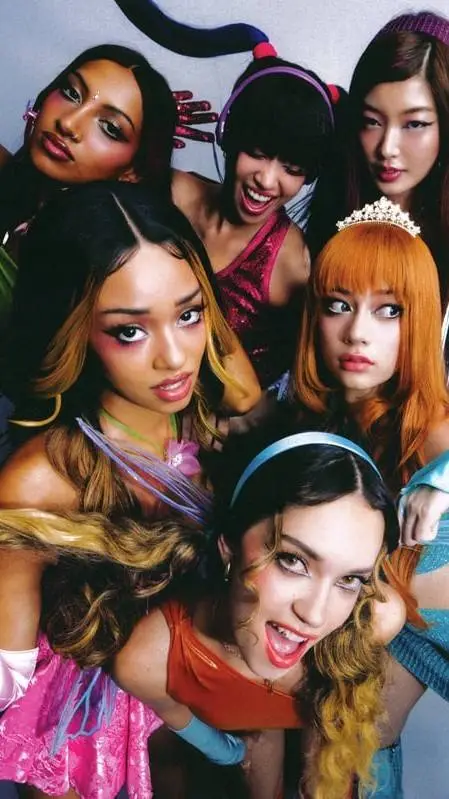 ai character: KATSEYE spider background