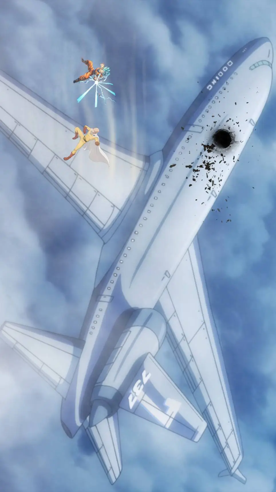 ai character: Saitama vs Goku background