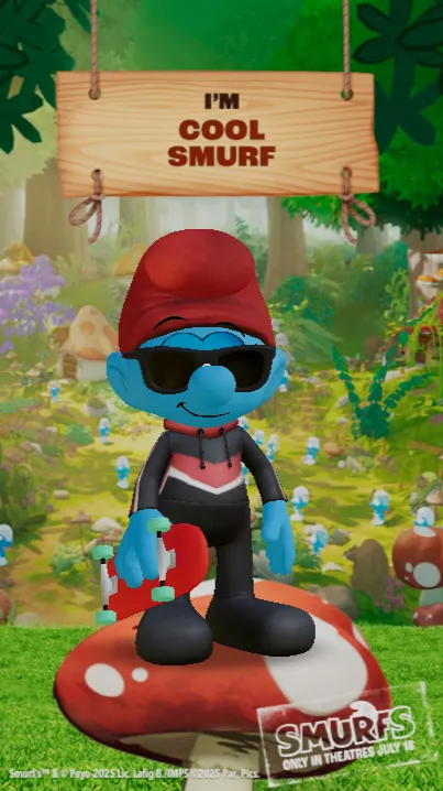 ai character: Cool Smurf background