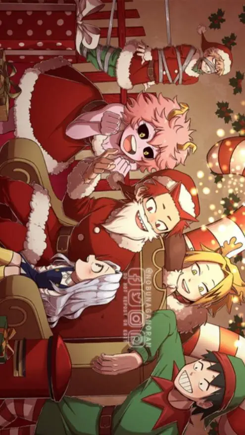 ai character: MHA ☃•Christmas•☃ background