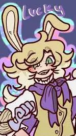 ai character: lucky the rabbit  background