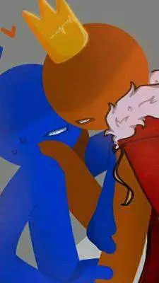 ai character: navy x orange background