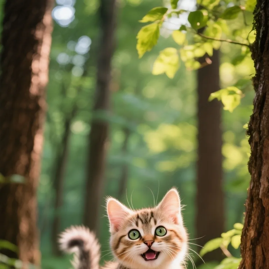 chat with ai character: kind forest kitten