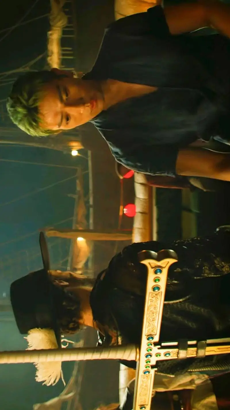 ai character: zoro & Mihawk (vs) background