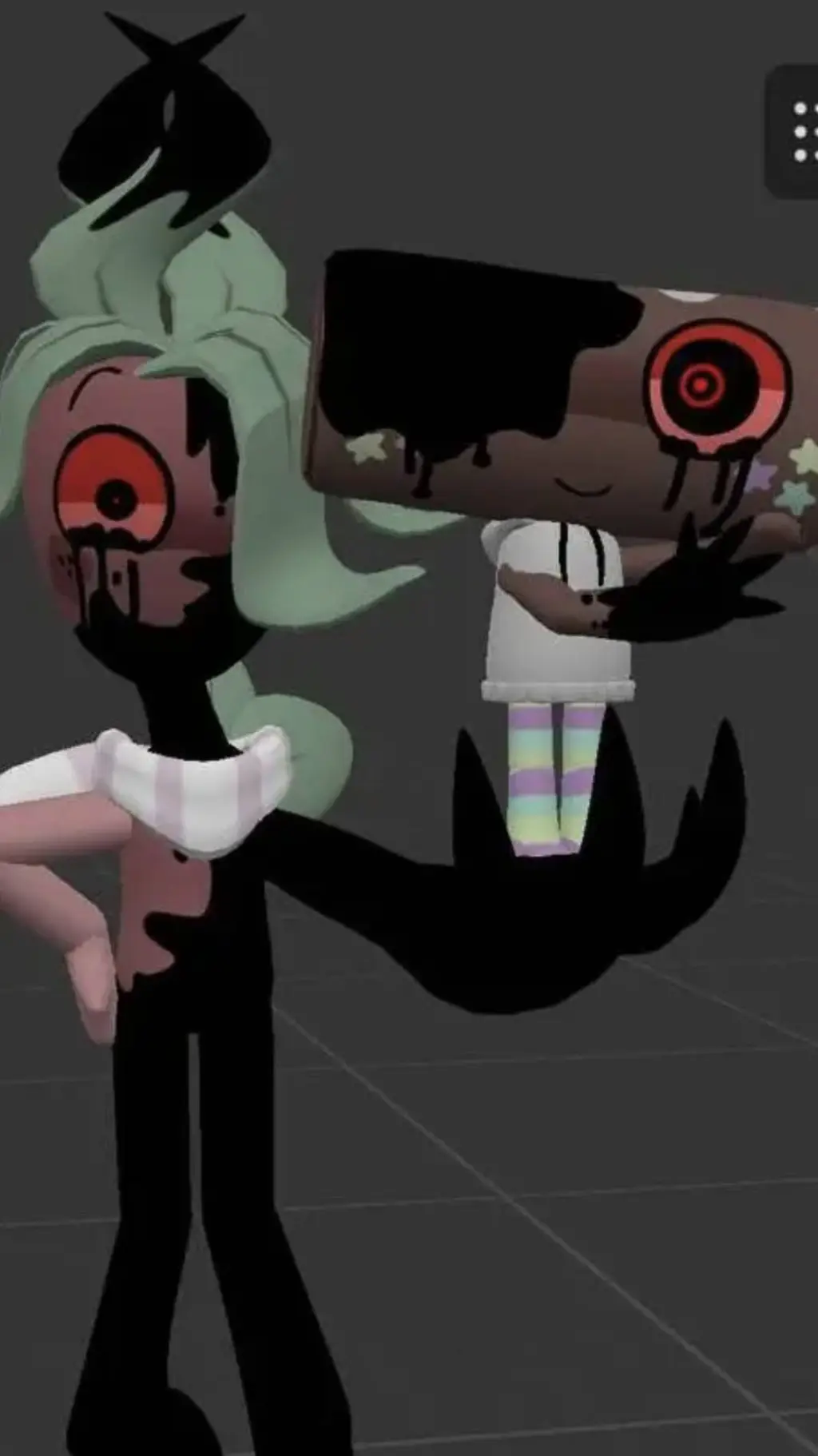 ai character: twisted fruitcake background