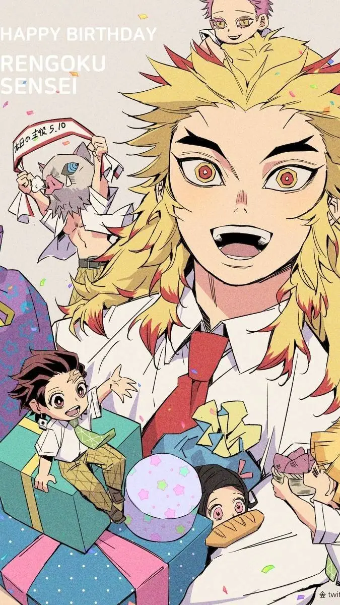 ai character: Rengoku's birthday background