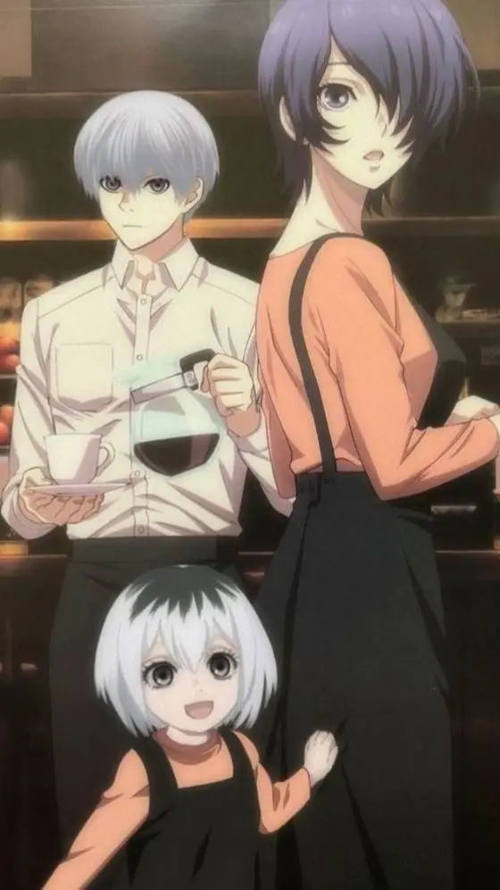 ai character: 🤍Kaneki and Touka🖤 background