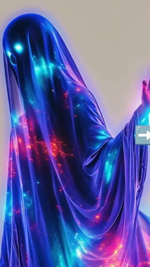 ai character: fantasma de plasma background
