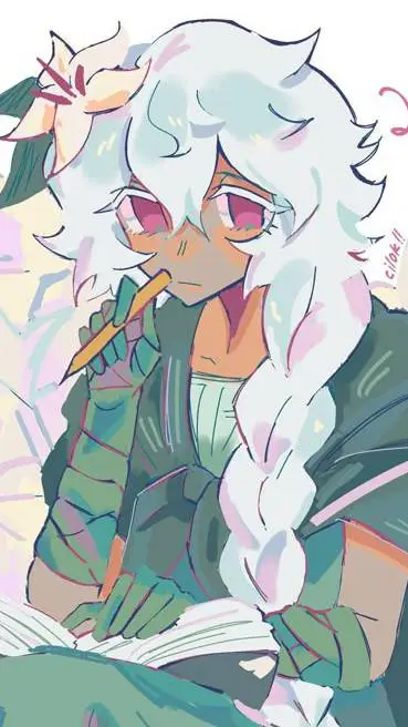 ai character: White Lily Cookie background