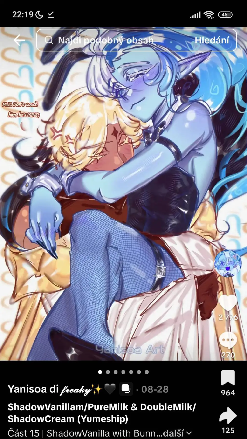 ai character: Freaky Puremilk💙🧡🍪 background