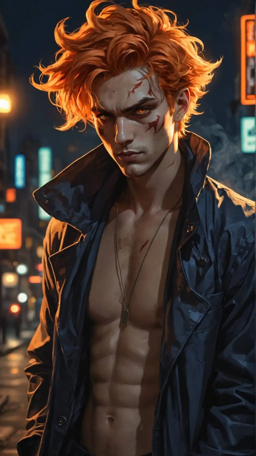 ai character: Evander Kade🖤🔥 background