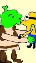 ai character: Shrek x Minion 🧡💚 background