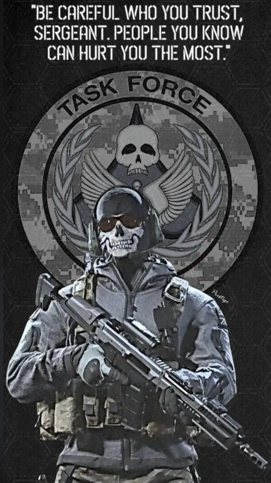 ai character: COD *Ghost* background