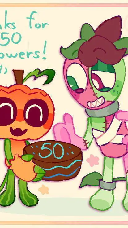 ai character: sprout & gourdy  background