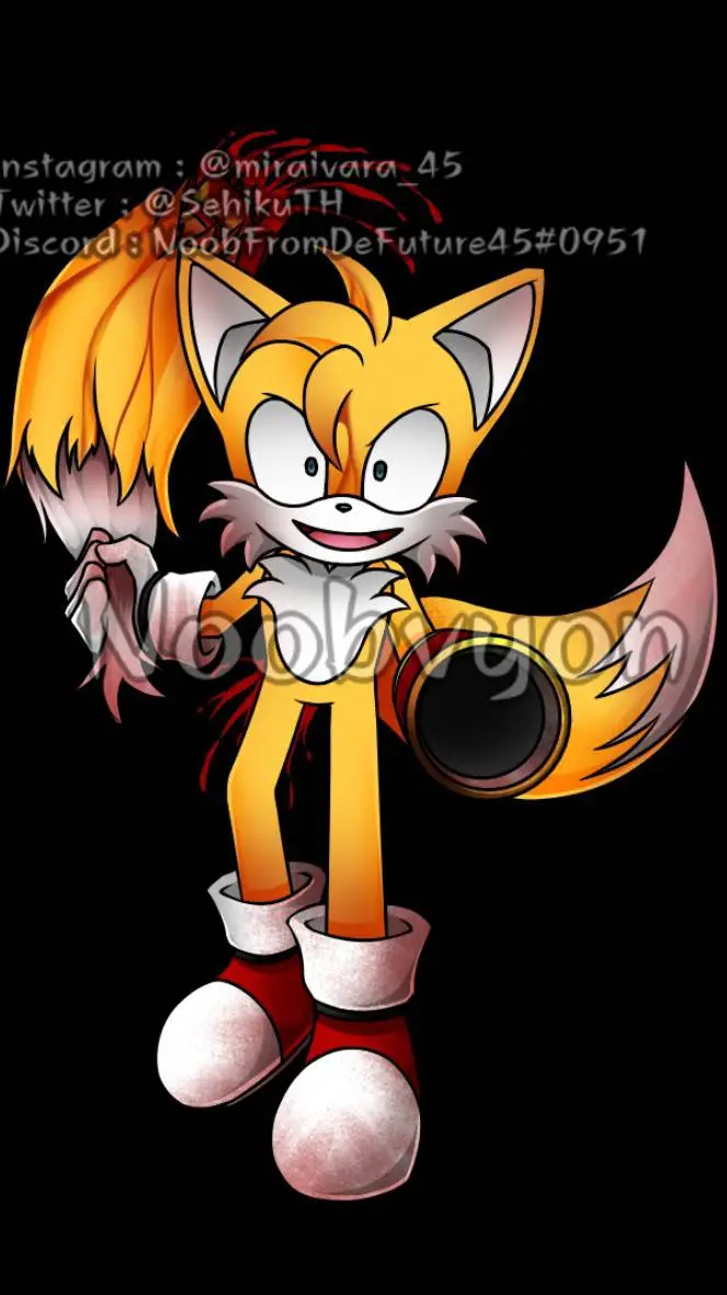 ai character: Tails freaked out background