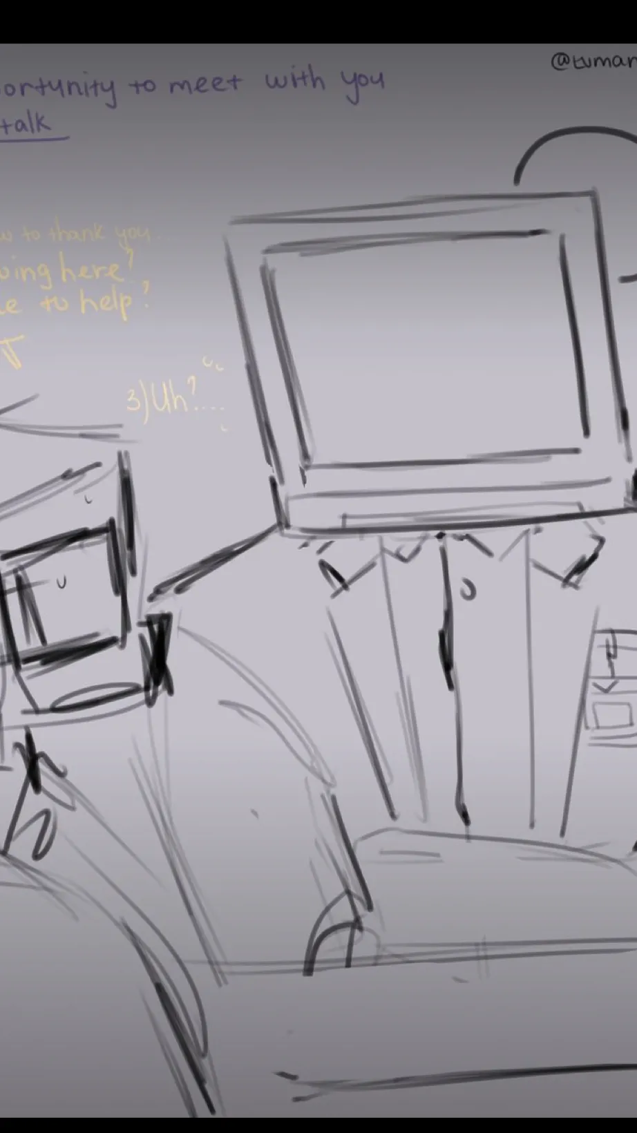 ai character: Scientist, TV man background