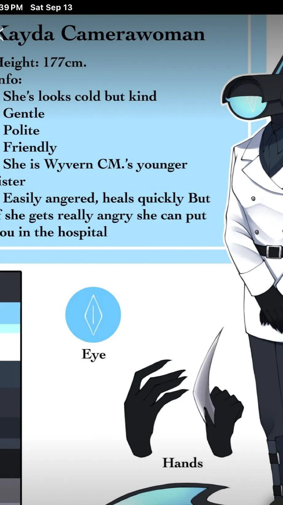 ai character: Kayda camera woman background