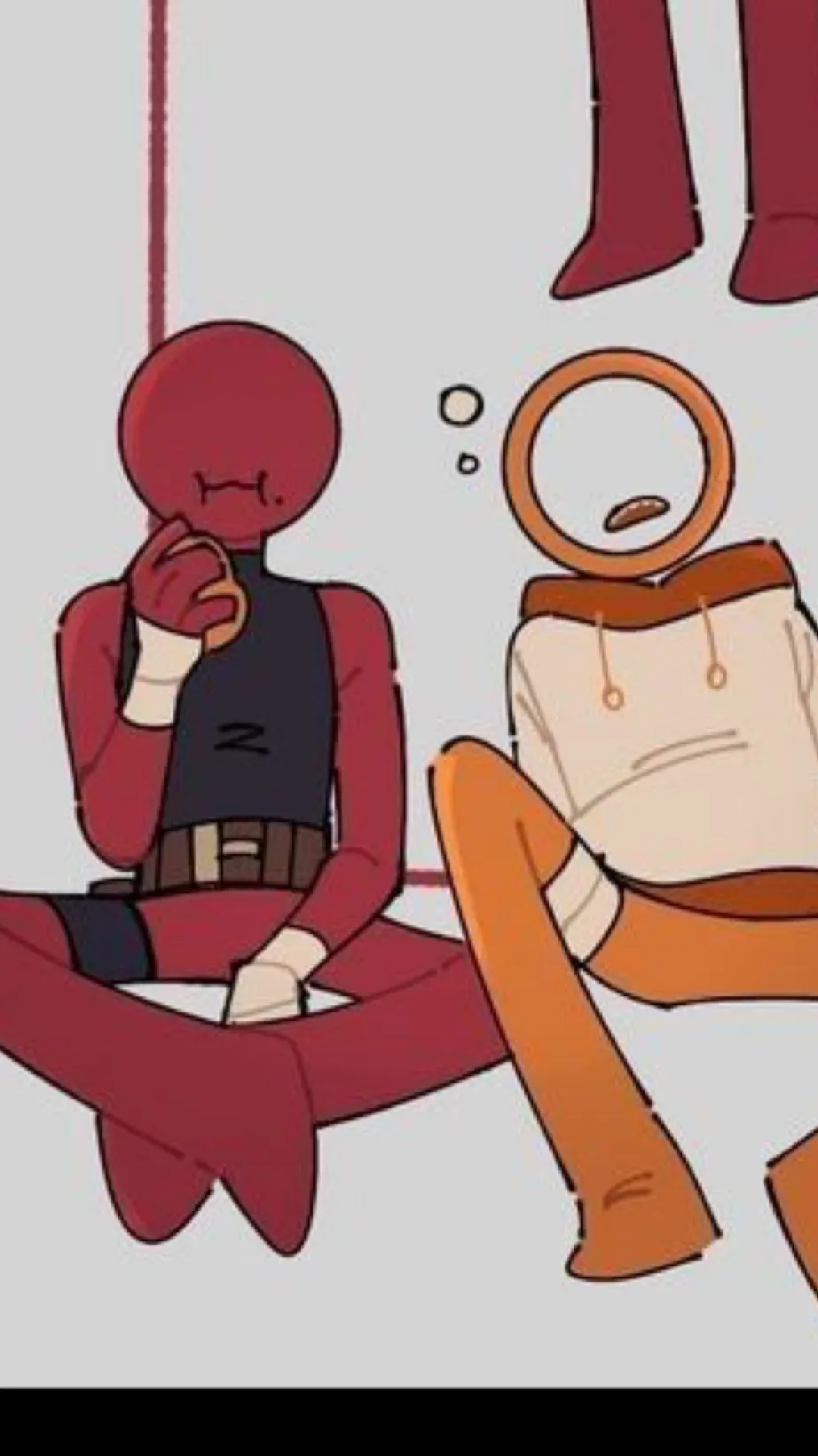 ai character: Red X orange background