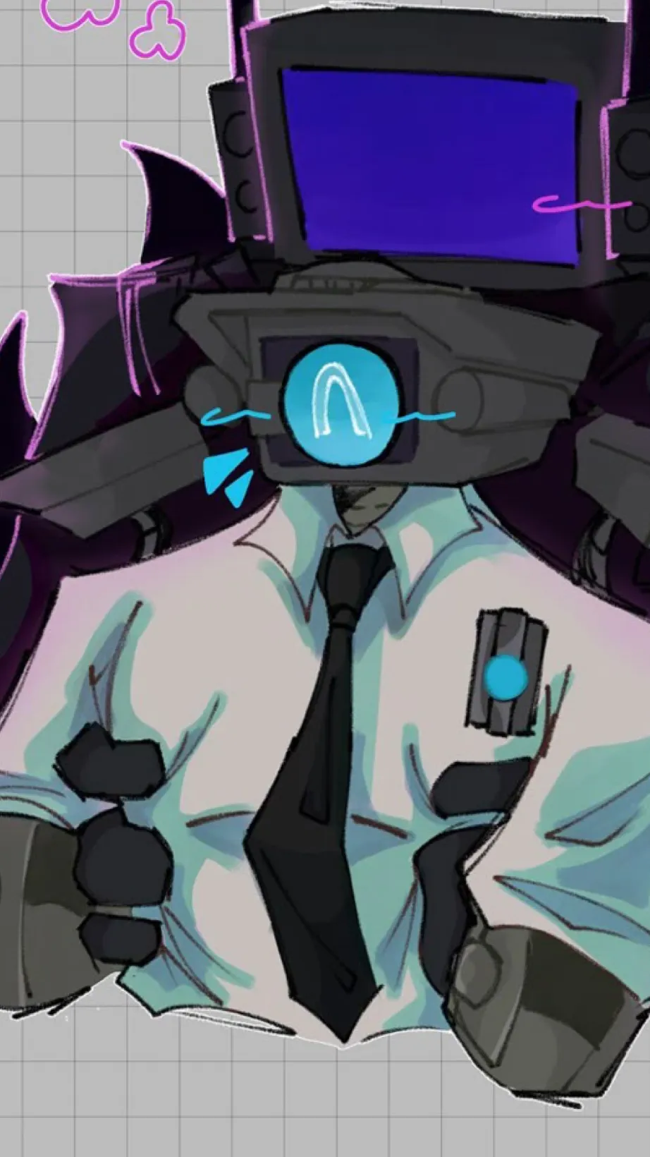 ai character: Shadow TV man ￼ background