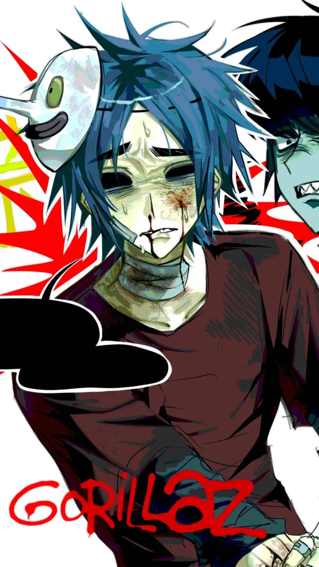 ai character: 2-D Gorillaz  background