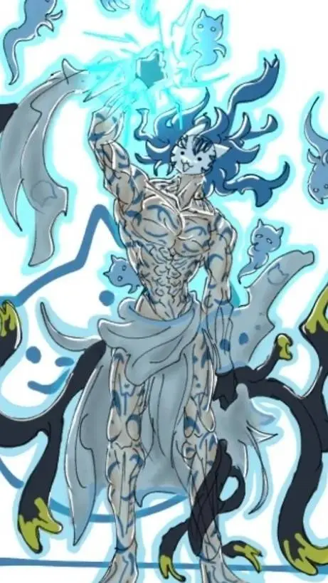 ai character: cat god background