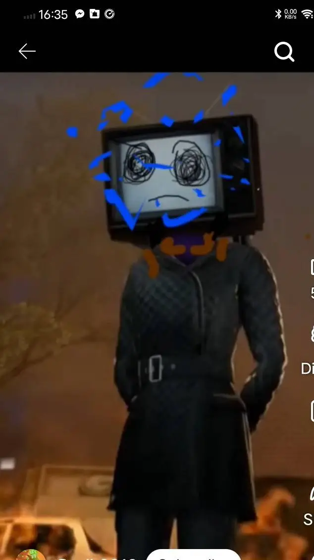 ai character: tv woman infected  background