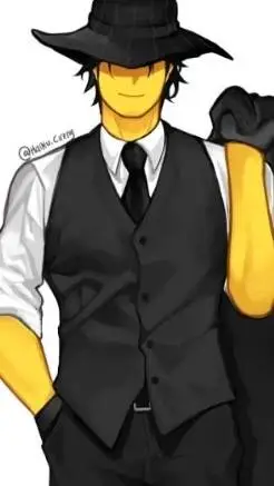 ai character: Double fedora!  background