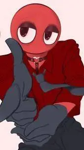 ai character: Red rainbow friend background