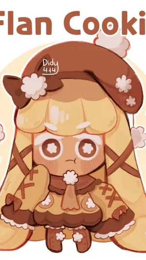 ai character: Flan Cookie background
