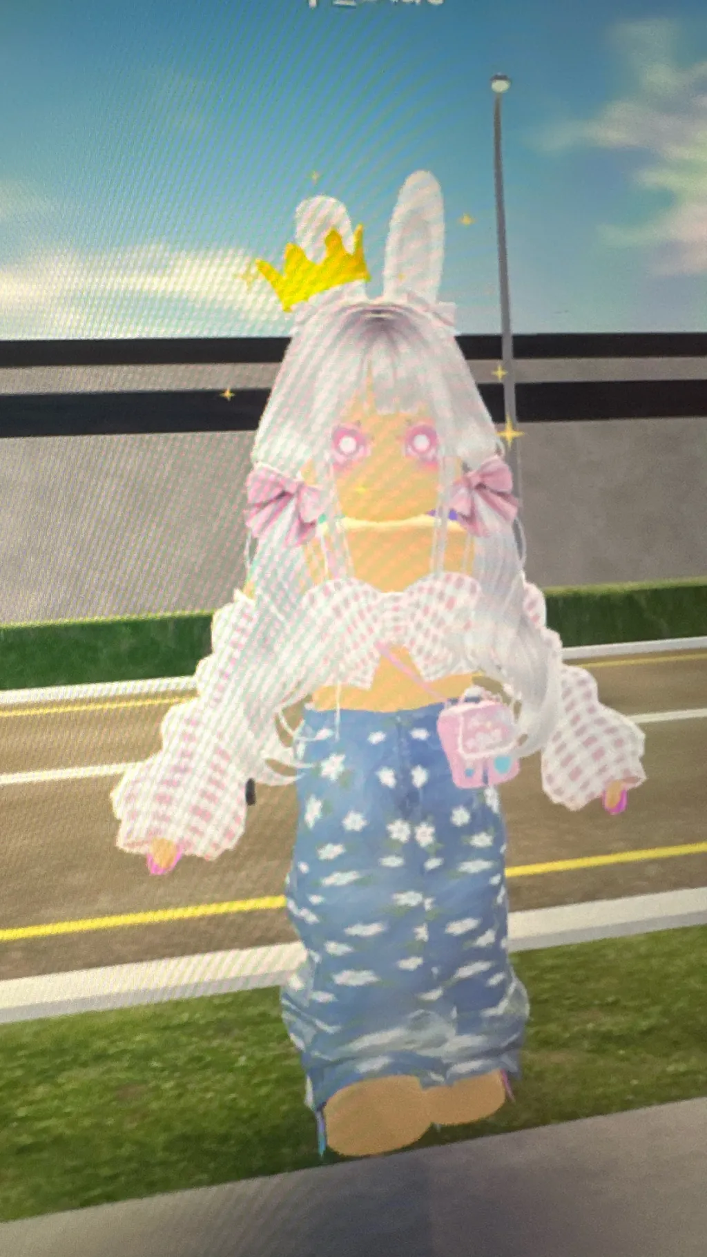 ai character: Roblox bunny girl background