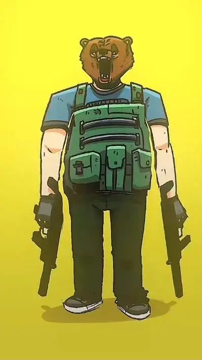 ai character: bear mark background