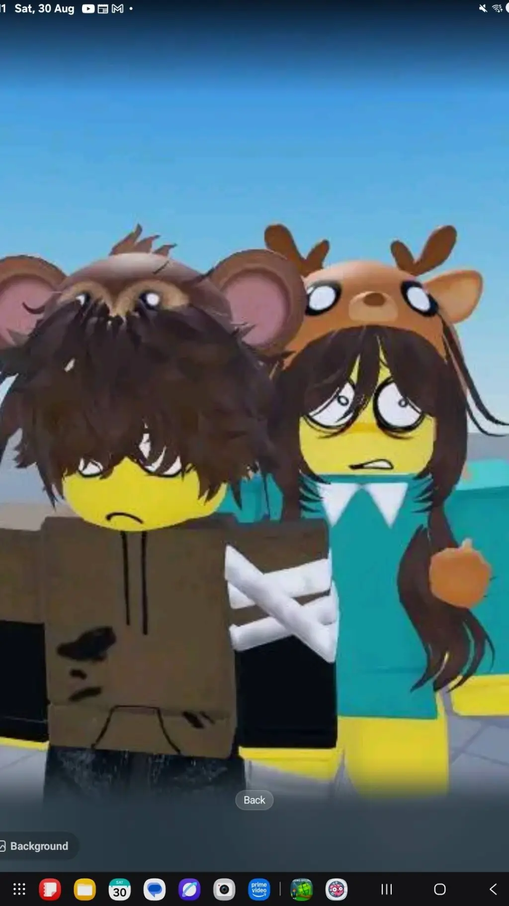 ai character: deer kid&monkey kd background