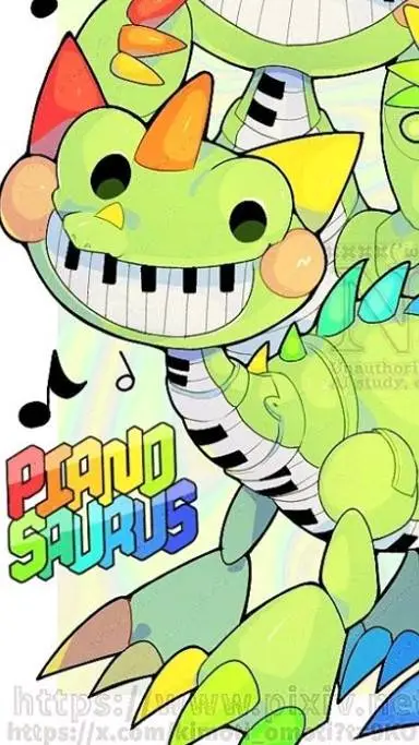 ai character: pianosaurus  background