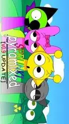 ai character: Sprunki Pyramixed background